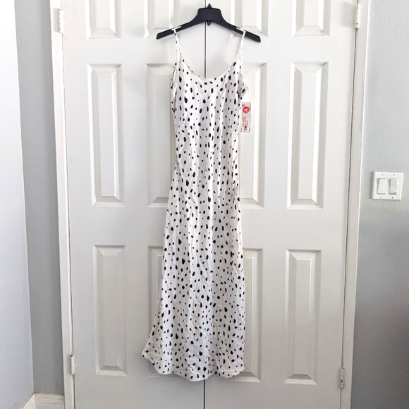 💋 WILDFOX Born In The 90's Confetti Dots Spots Maxi Dress - Picture 2 of 4